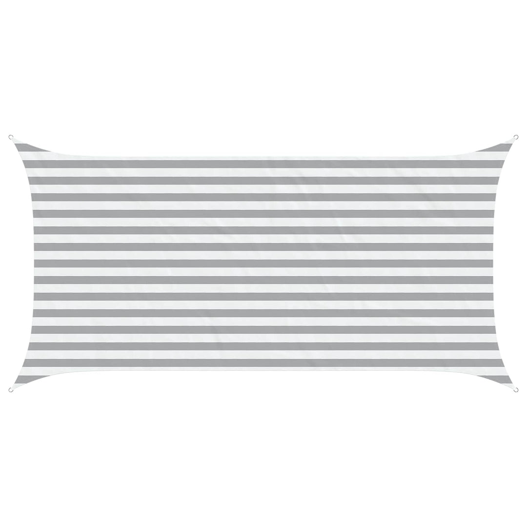 Solskugge Segel Ljusgrå Och Vit. 4 X 2 M 100% Polyester Oxford