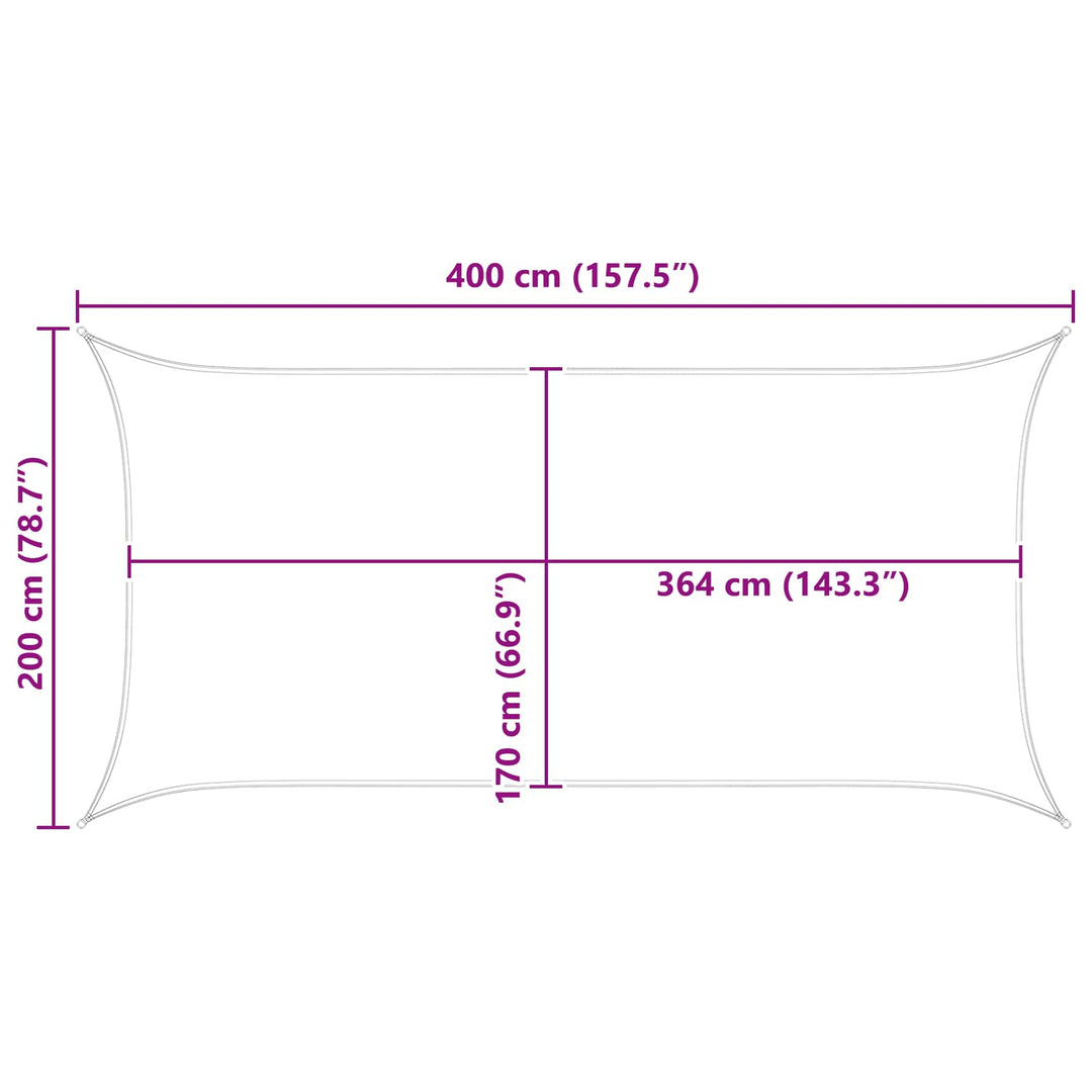 Solskugge Segel Ljusgrå Och Vit. 4 X 2 M 100% Polyester Oxford