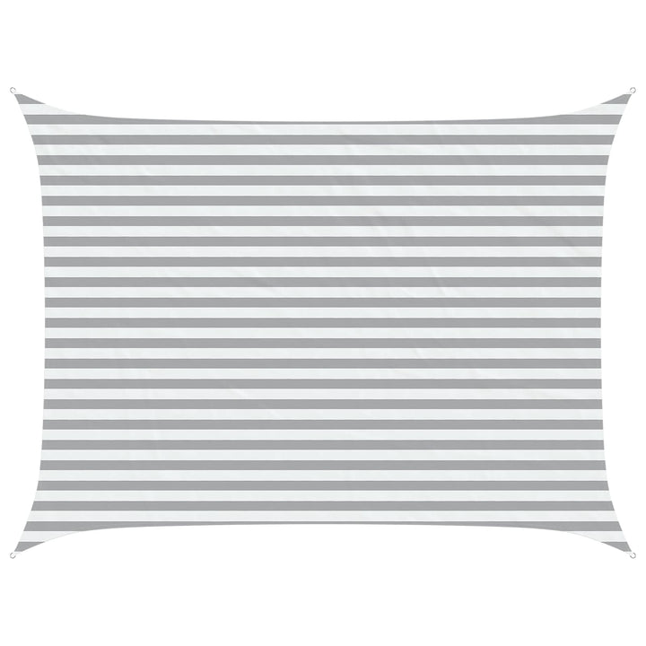 Solskugge Segel Ljusgrå Och Vit. 4 × 3 M 100% Polyester Oxford
