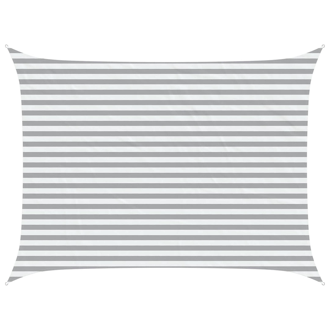 Solskugge Segel Ljusgrå Och Vit. 4 × 3 M 100% Polyester Oxford