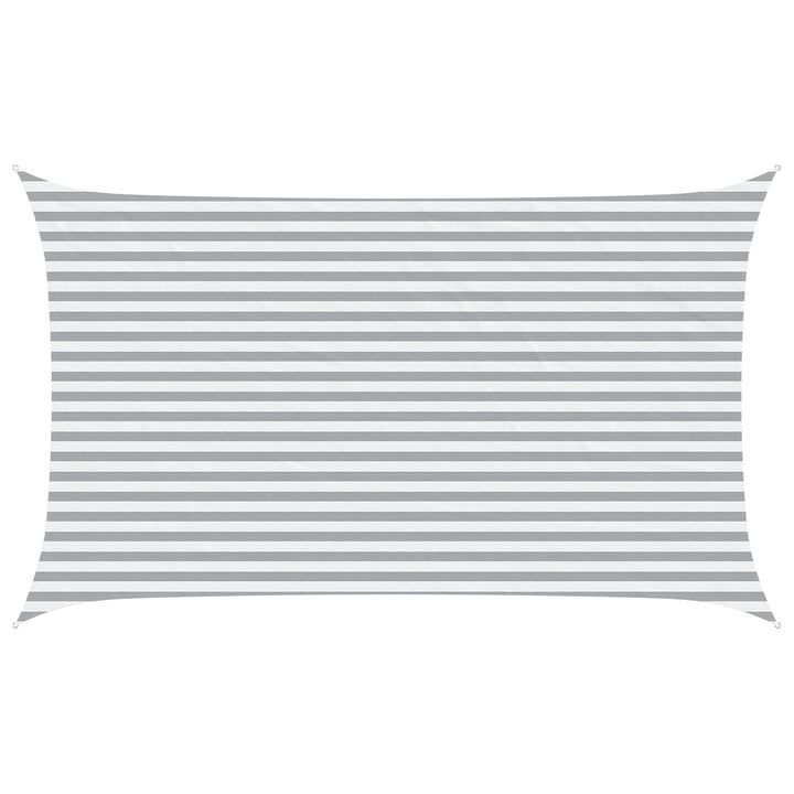 Solskugge Segel Ljusgrå Och Vit. 5 X 3 M 100% Polyester Oxford