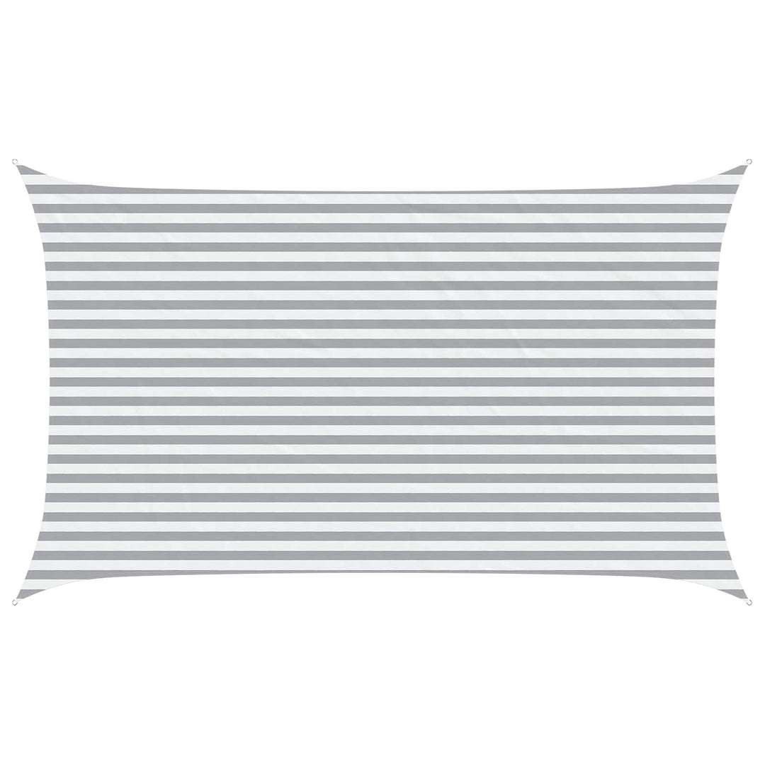 Solskugge Segel Ljusgrå Och Vit. 5 X 3 M 100% Polyester Oxford
