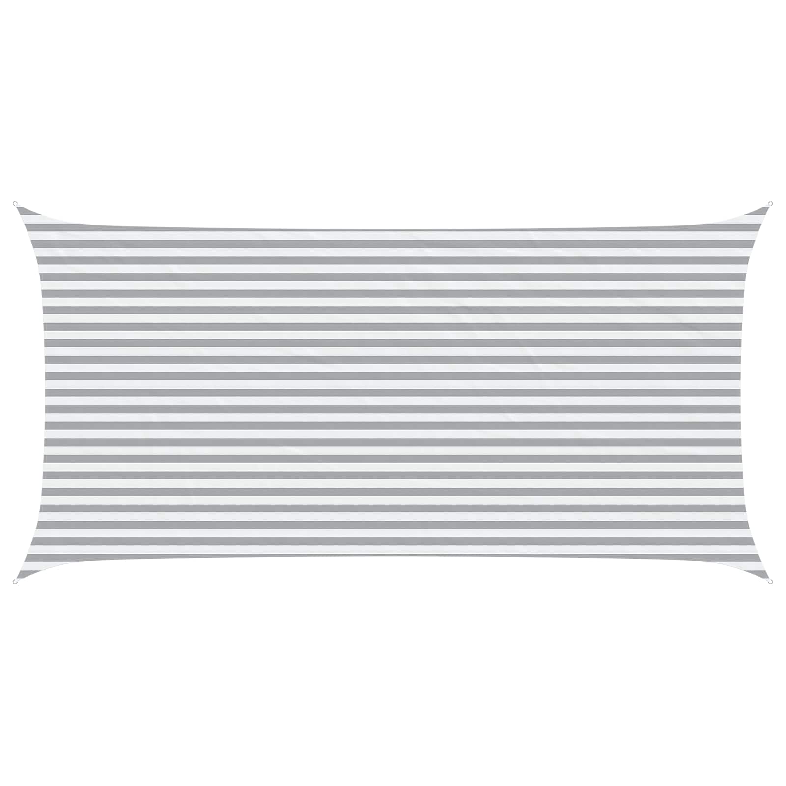 Solskugge Segel Ljusgrå Och Vit. 6 X 3 M 100% Polyester Oxford