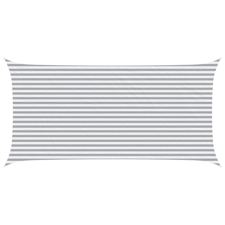 Solskugge Segel Ljusgrå Och Vit. 6 X 3 M 100% Polyester Oxford