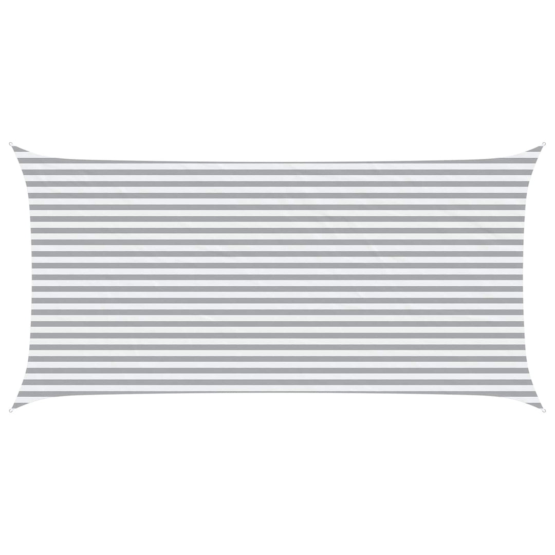 Solskugge Segel Ljusgrå Och Vit. 6 X 3 M 100% Polyester Oxford