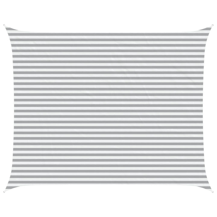 Solskugge Segel Ljusgrå Och Vit. 5 X 4 M 100% Polyester Oxford