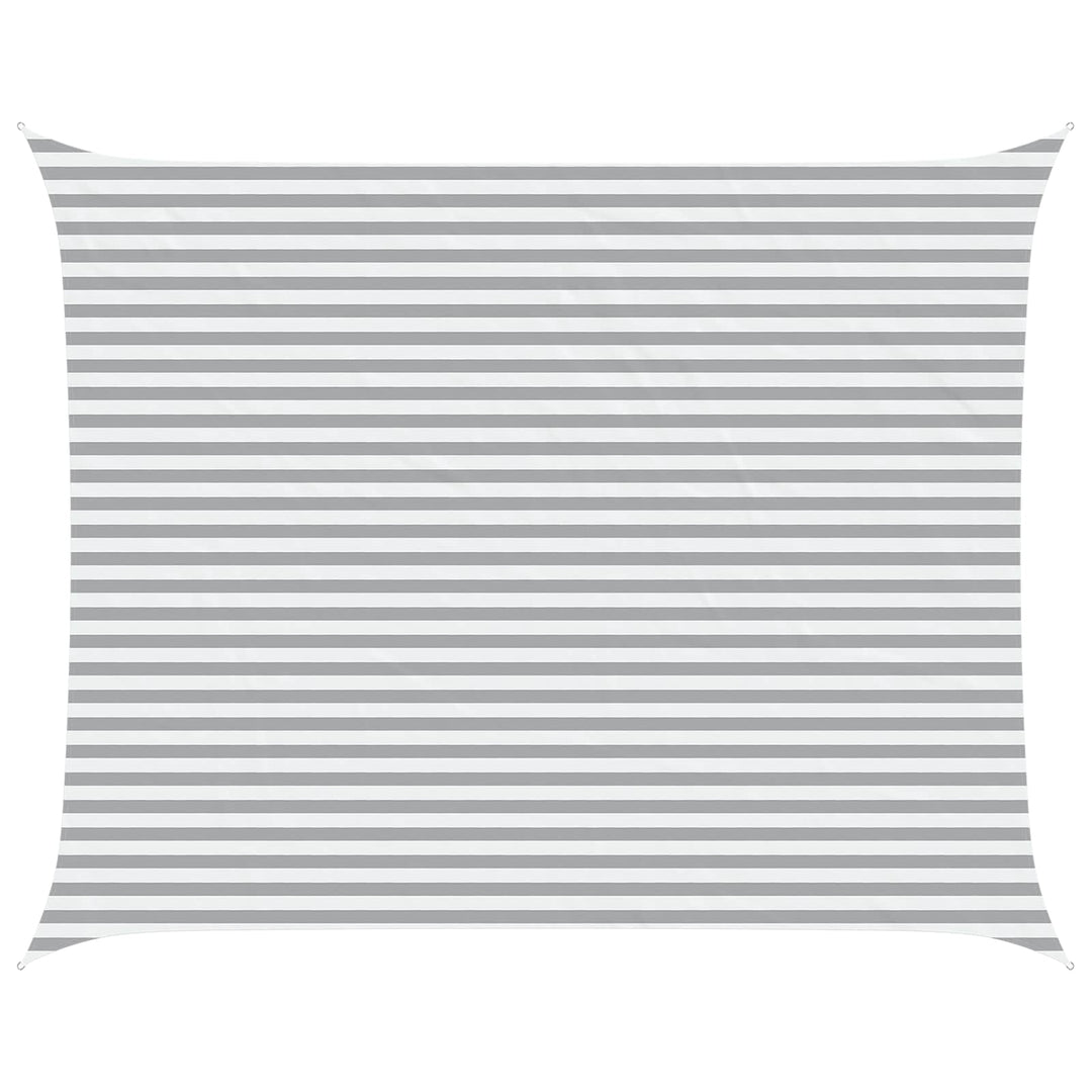 Solskugge Segel Ljusgrå Och Vit. 5 X 4 M 100% Polyester Oxford