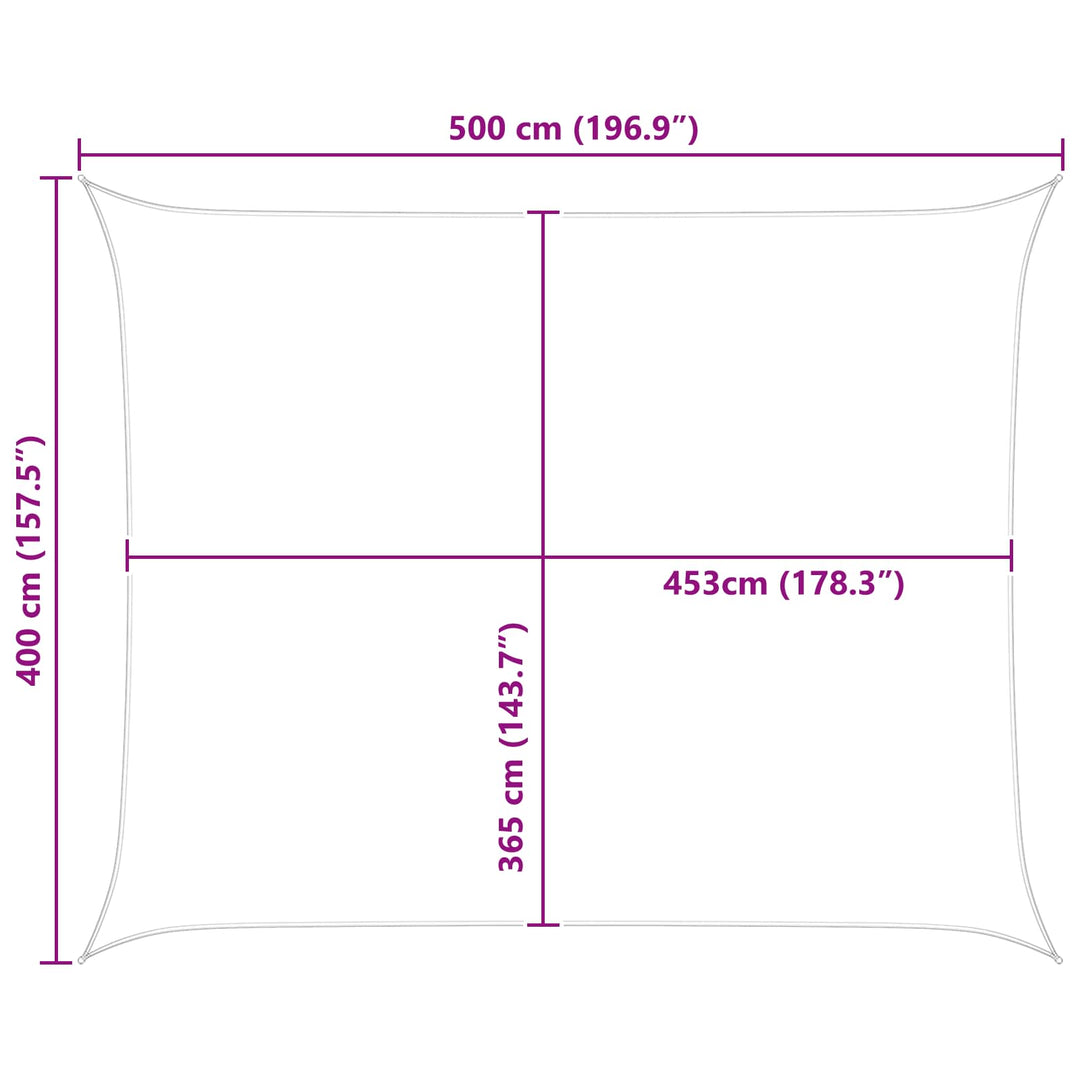 Solskugge Segel Ljusgrå Och Vit. 5 X 4 M 100% Polyester Oxford