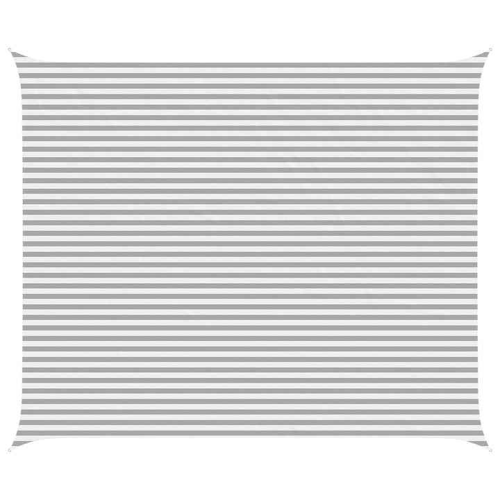 Solskugge Segel Ljusgrå Och Vit. 6 X 5 M 100% Polyester Oxford