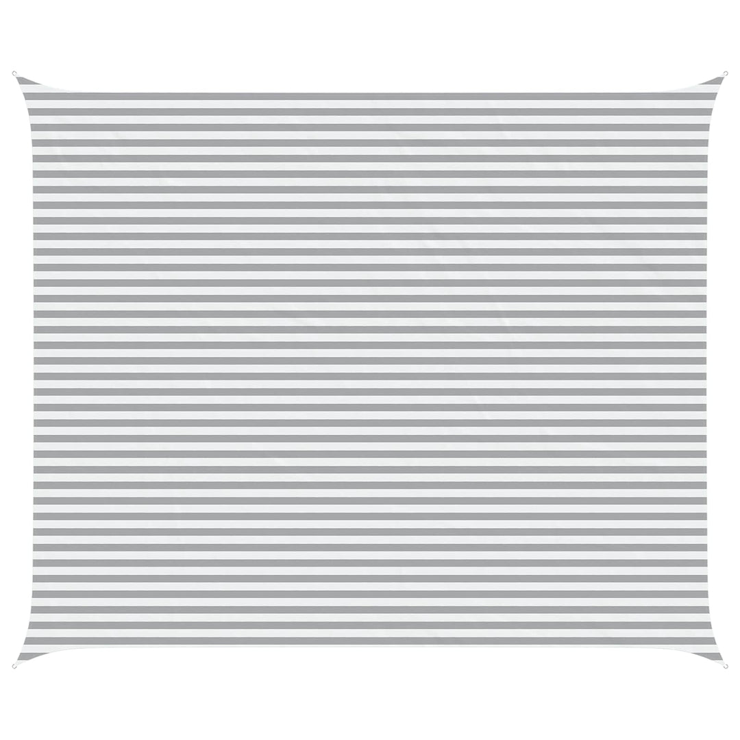 Solskugge Segel Ljusgrå Och Vit. 6 X 5 M 100% Polyester Oxford