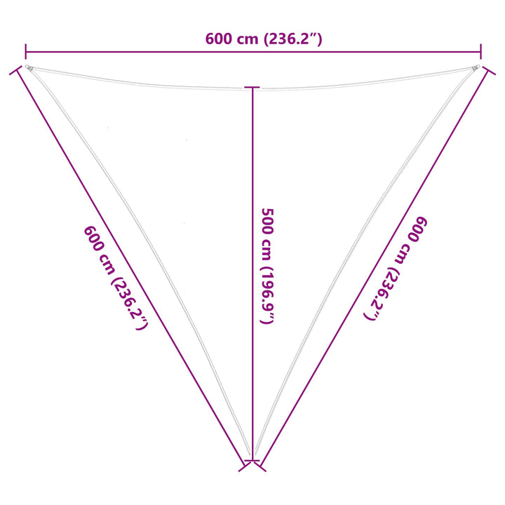 Solskugge Segel Ljusgrå Och Vit. 6 X 6 X 6 M