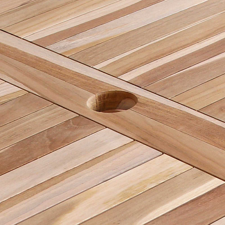 Hopfällbart Trädgårdsbord Naturlig 120 X 70 X 75,5 Cm