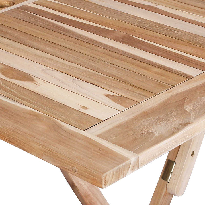 Hopfällbart Trädgårdsbord Naturlig 120 X 70 X 75,5 Cm