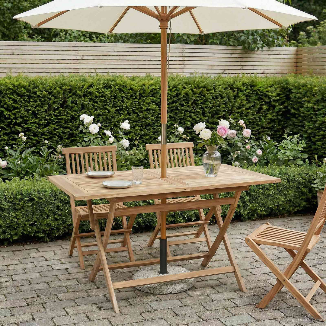 Hopfällbart Trädgårdsbord Naturlig 120 X 70 X 75,5 Cm