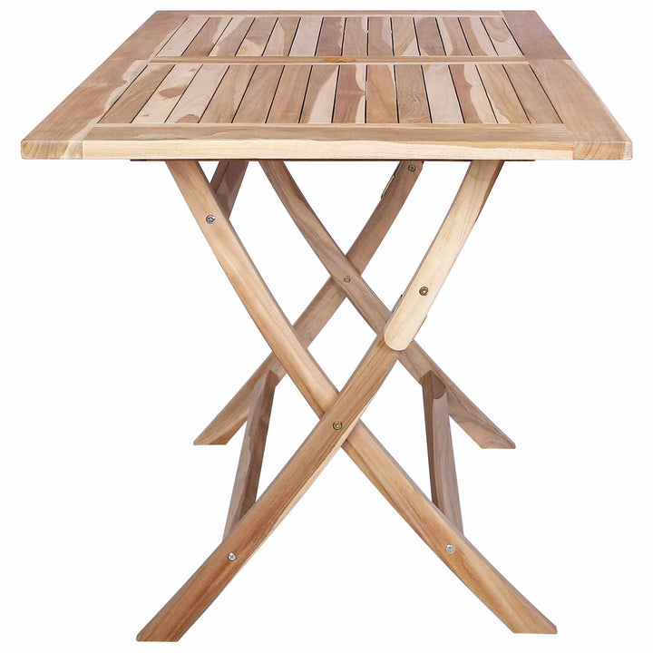 Hopfällbart Trädgårdsbord Naturlig 120 X 70 X 75,5 Cm