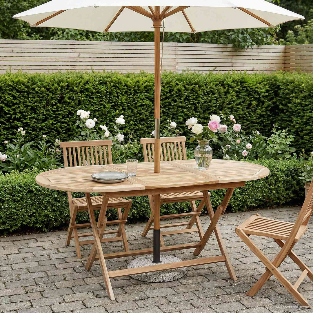 Hopfällbart Trädgårdsbord Naturlig 160 X 80 X 76 Cm