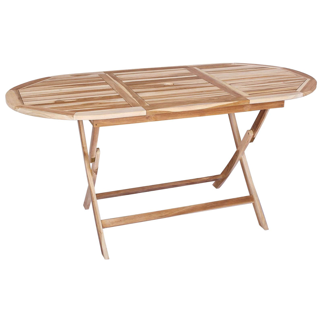 Hopfällbart Trädgårdsbord Naturlig 160 X 80 X 76 Cm