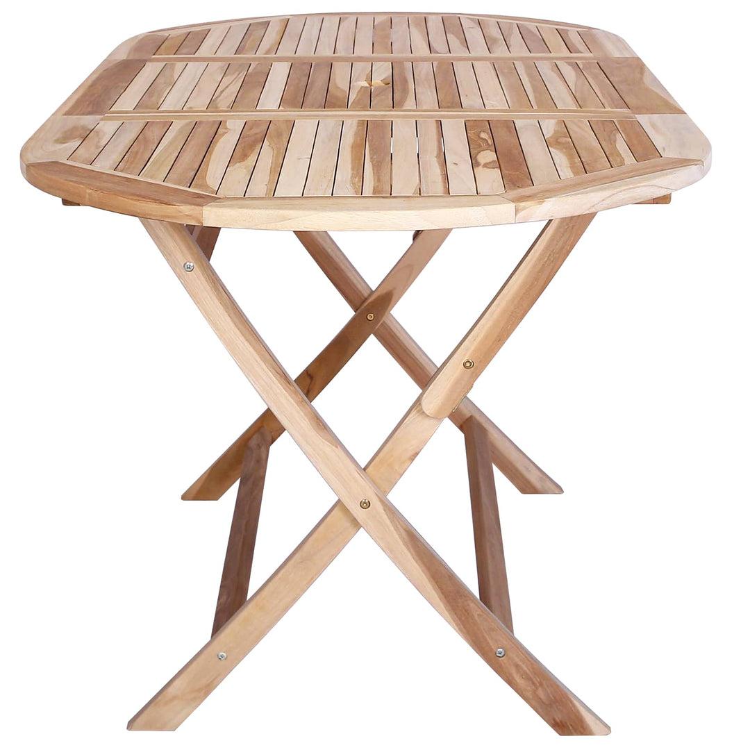 Hopfällbart Trädgårdsbord Naturlig 160 X 80 X 76 Cm