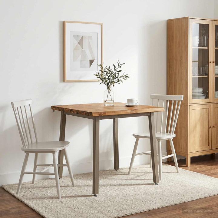 70 X 70 X 75 Cm Massivt Akaciaträ Naturlig Och Kaffe Fyrkantig