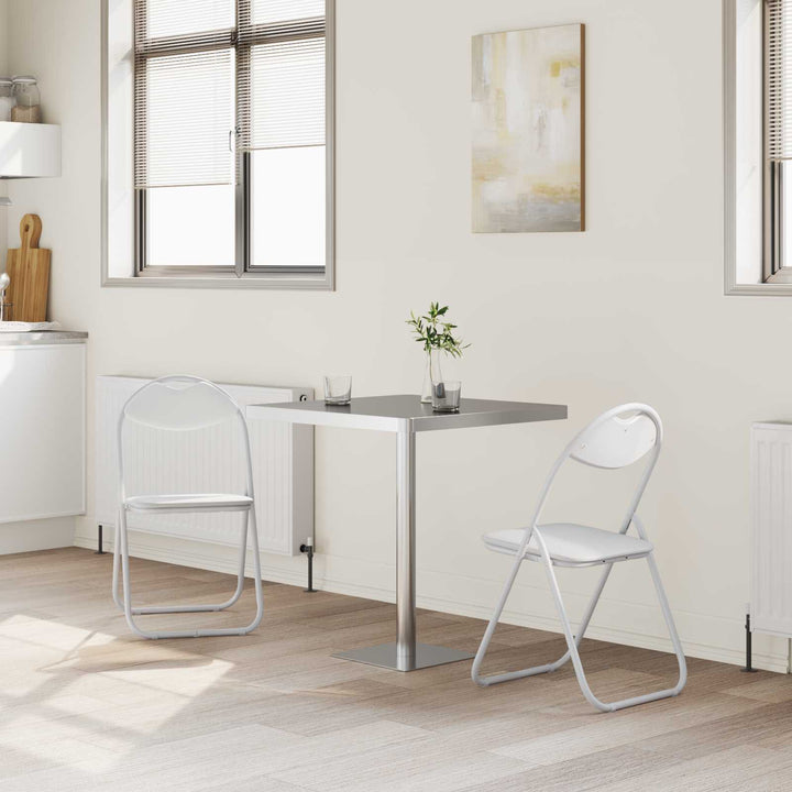 Fällstol 2 Pcs Vit 48 X 43,5 X 81 Cm Konstläder