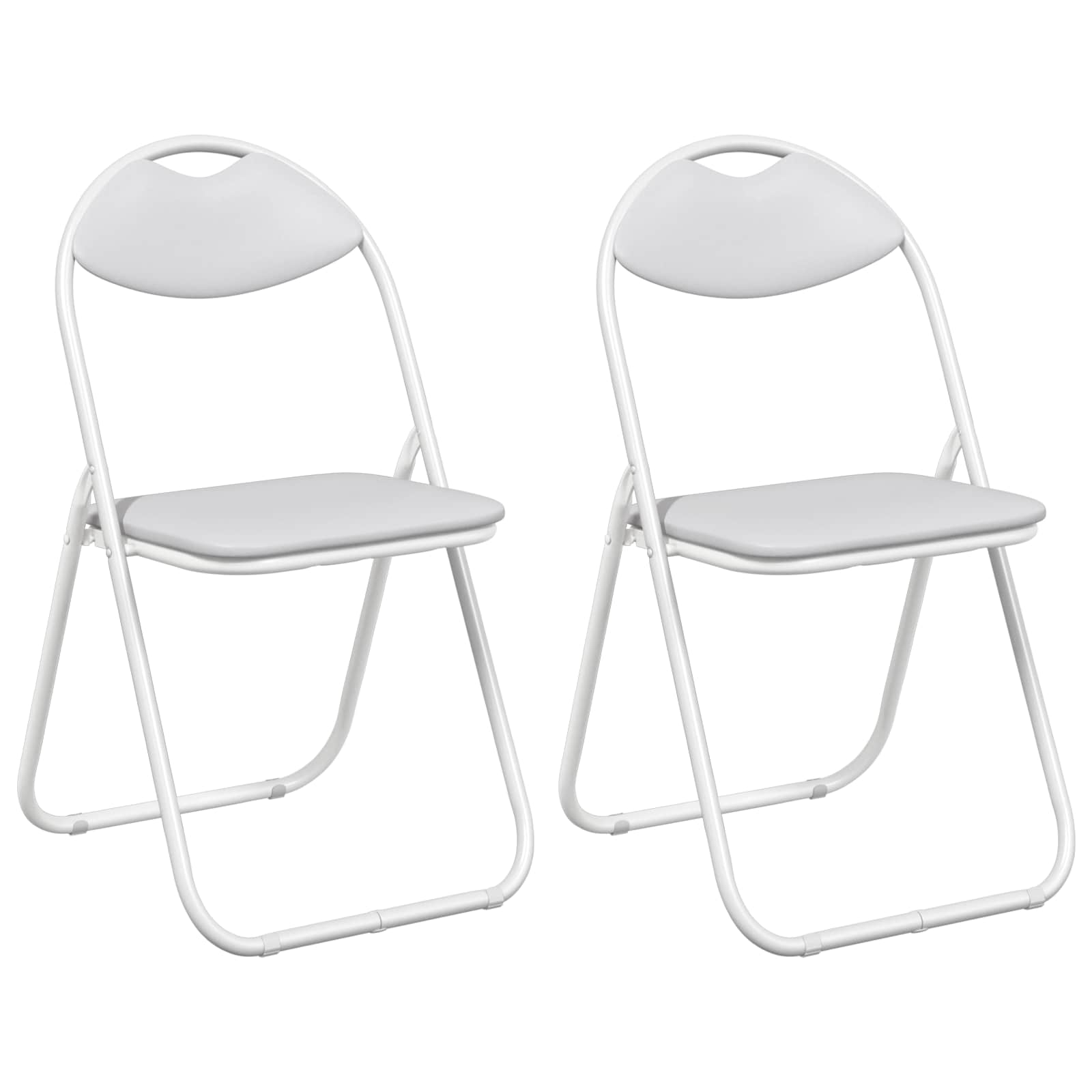 Fällstol 2 Pcs Vit 48 X 43,5 X 81 Cm Konstläder