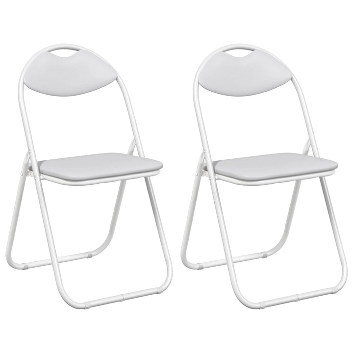 Fällstol 2 Pcs Vit 48 X 43,5 X 81 Cm Konstläder