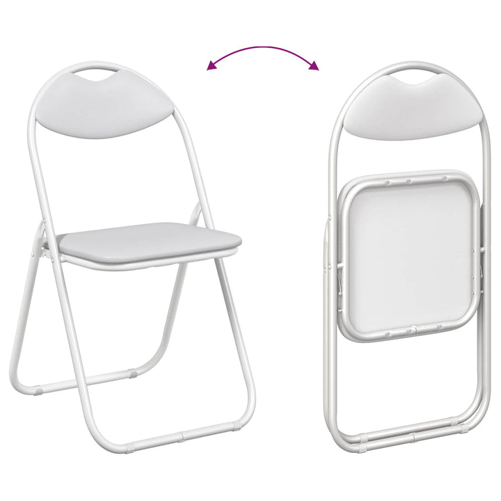 Fällstol 2 Pcs Vit 48 X 43,5 X 81 Cm Konstläder