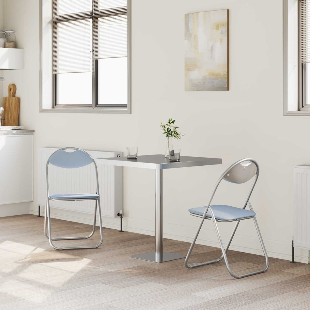 Fällstol 2 Pcs Grå 48 X 43,5 X 81 Cm Konstläder