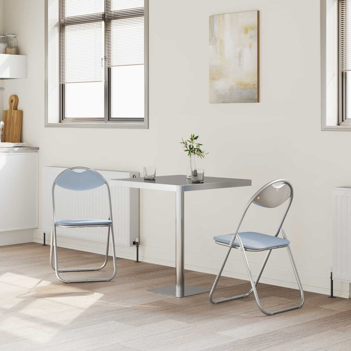 Fällstol 2 Pcs Grå 48 X 43,5 X 81 Cm Konstläder