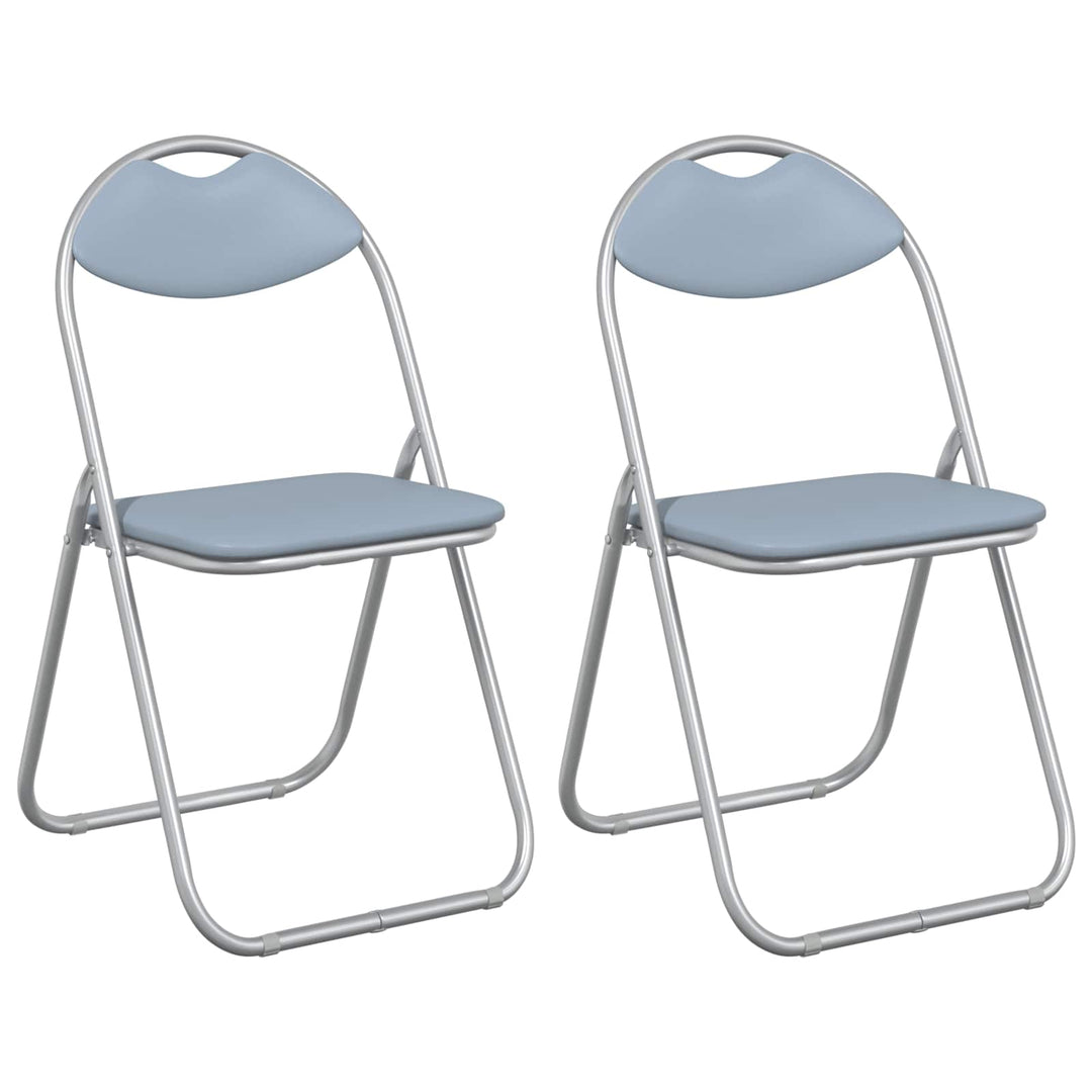 Fällstol 2 Pcs Grå 48 X 43,5 X 81 Cm Konstläder