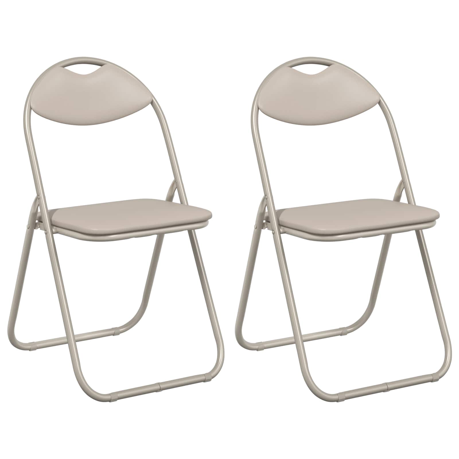 Fällstol 2 Pcs Sand 48 X 43,5 X 81 Cm Konstläder