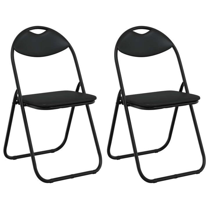 Fällstol 2 Pcs Svart 48 X 43,5 X 81 Cm Konstläder