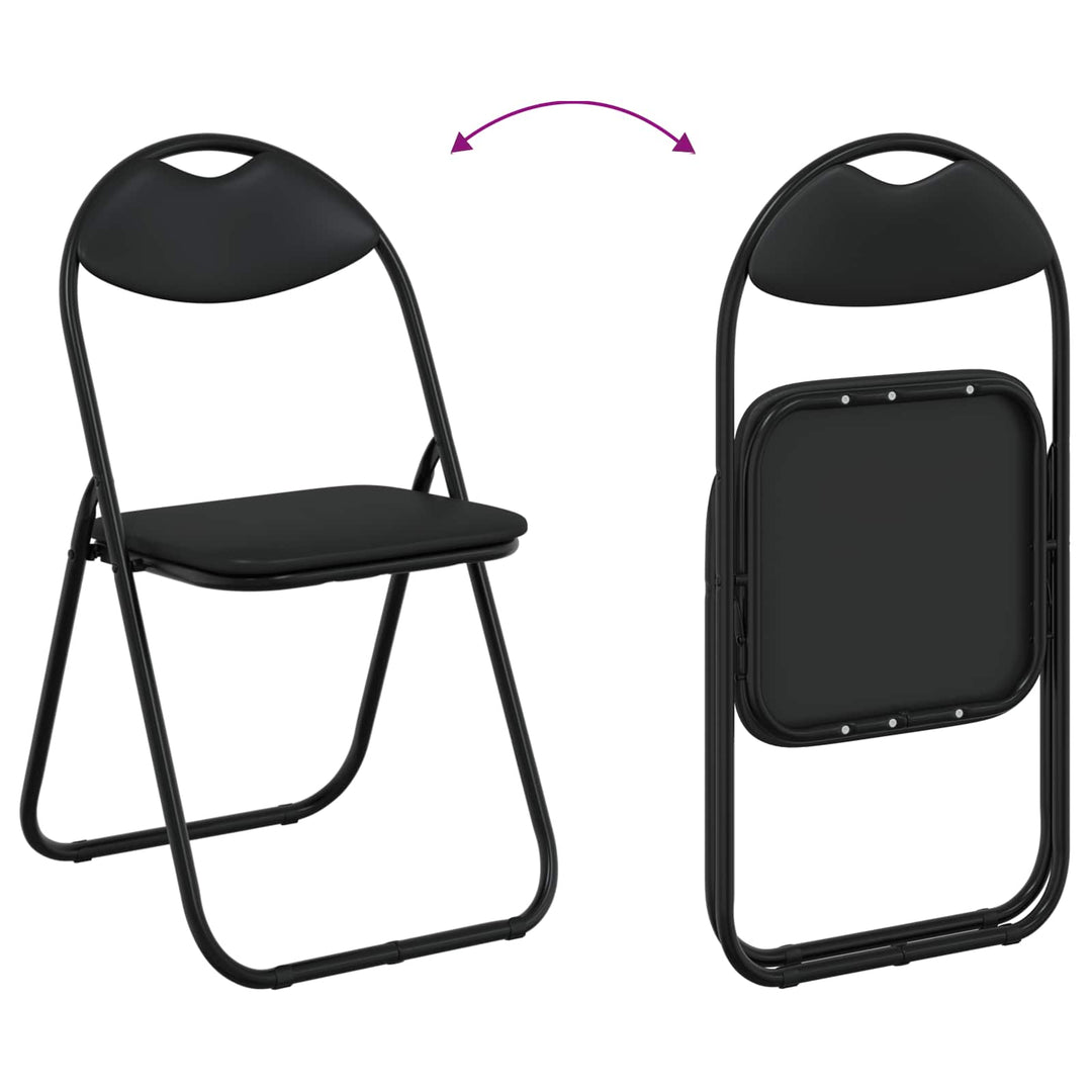 Fällstol 2 Pcs Svart 48 X 43,5 X 81 Cm Konstläder