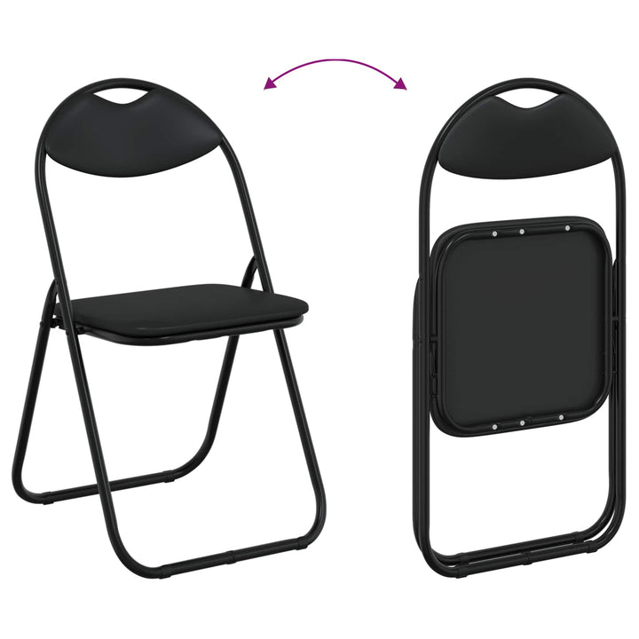 Fällstol 2 Pcs Svart 48 X 43,5 X 81 Cm Konstläder