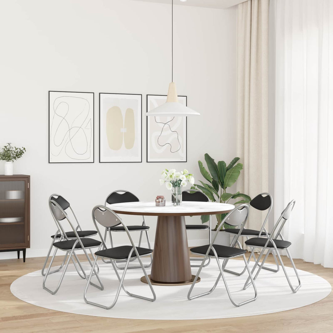 Fällstol 8 Pcs Svart Och Grå 48 X 43,5 X 81 Cm Konstläder