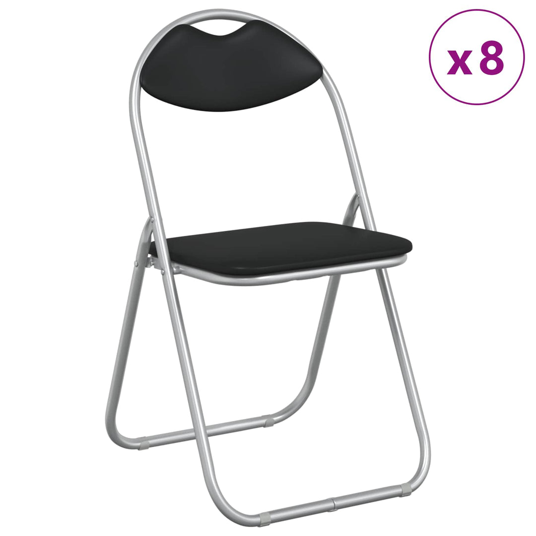 Fällstol 8 Pcs Svart Och Grå 48 X 43,5 X 81 Cm Konstläder