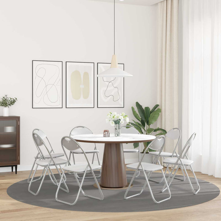 Fällstol 8 Pcs Vitt Och Grått 48 X 43,5 X 81 Cm Konstläder
