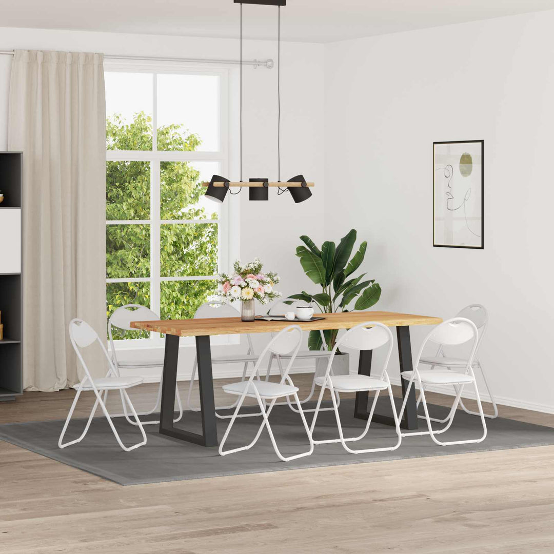 Fällstol 8 Pcs Vit 48 X 43,5 X 81 Cm Konstläder