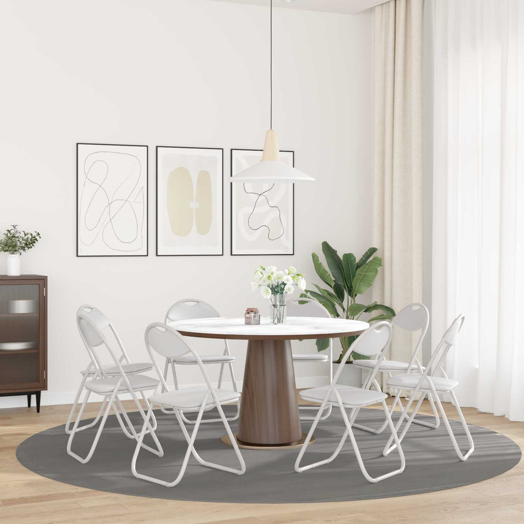 Fällstol 8 Pcs Vit 48 X 43,5 X 81 Cm Konstläder