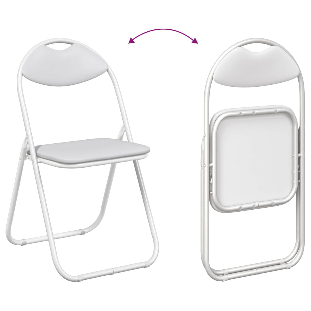 Fällstol 8 Pcs Vit 48 X 43,5 X 81 Cm Konstläder