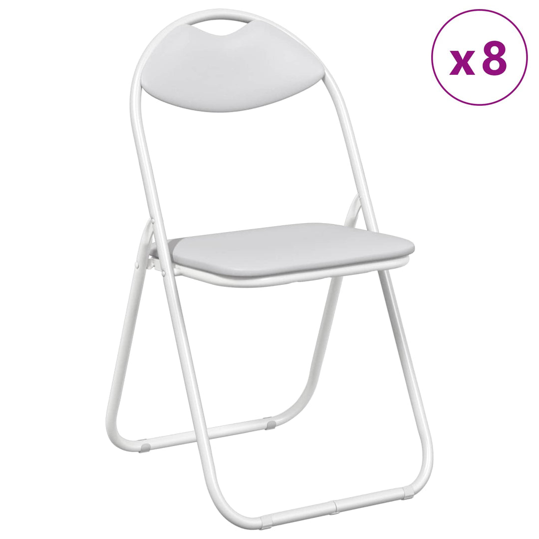 Fällstol 8 Pcs Vit 48 X 43,5 X 81 Cm Konstläder
