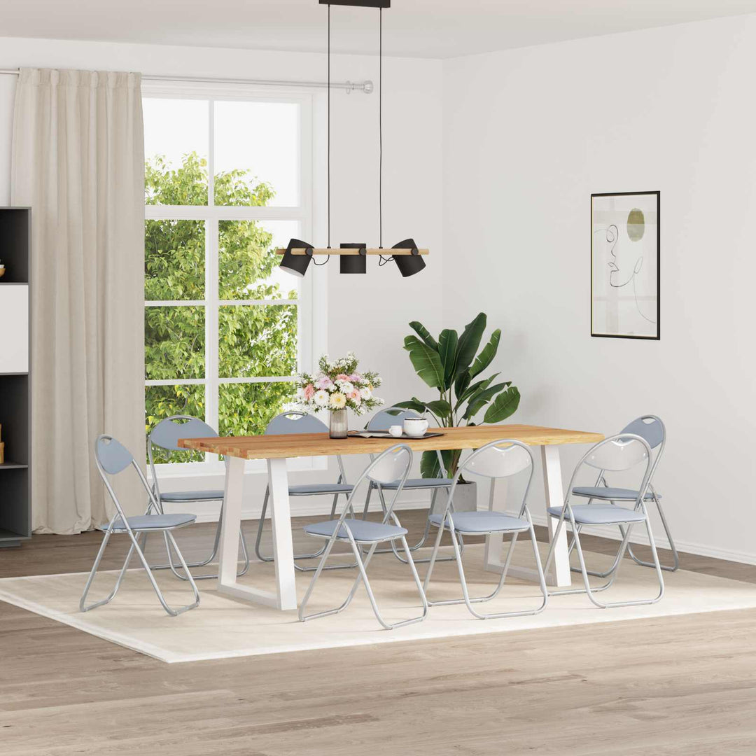 Fällstol 8 Pcs Grå 48 X 43,5 X 81 Cm Konstläder