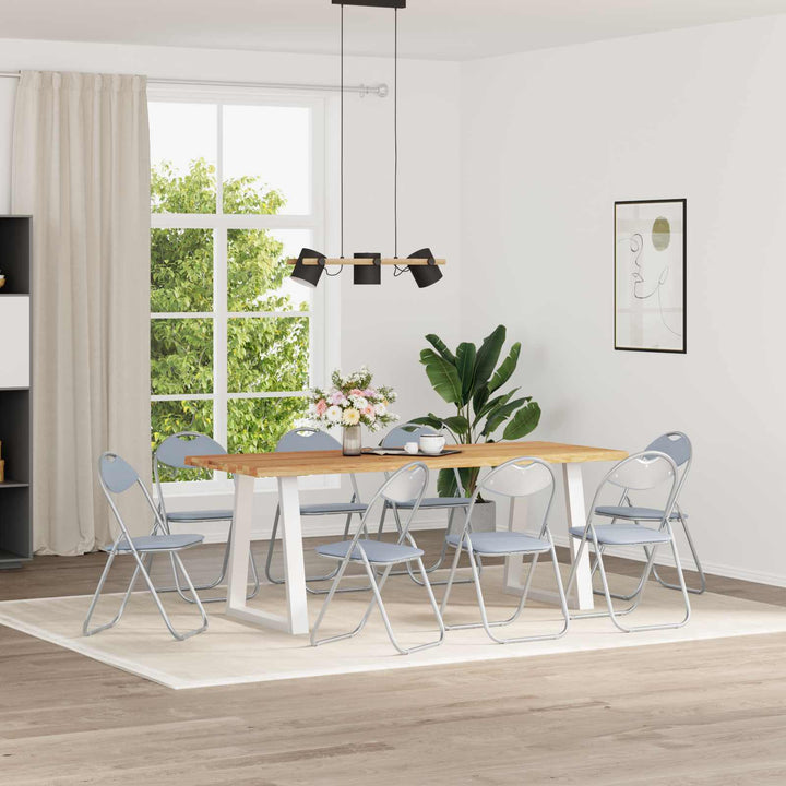 Fällstol 8 Pcs Grå 48 X 43,5 X 81 Cm Konstläder