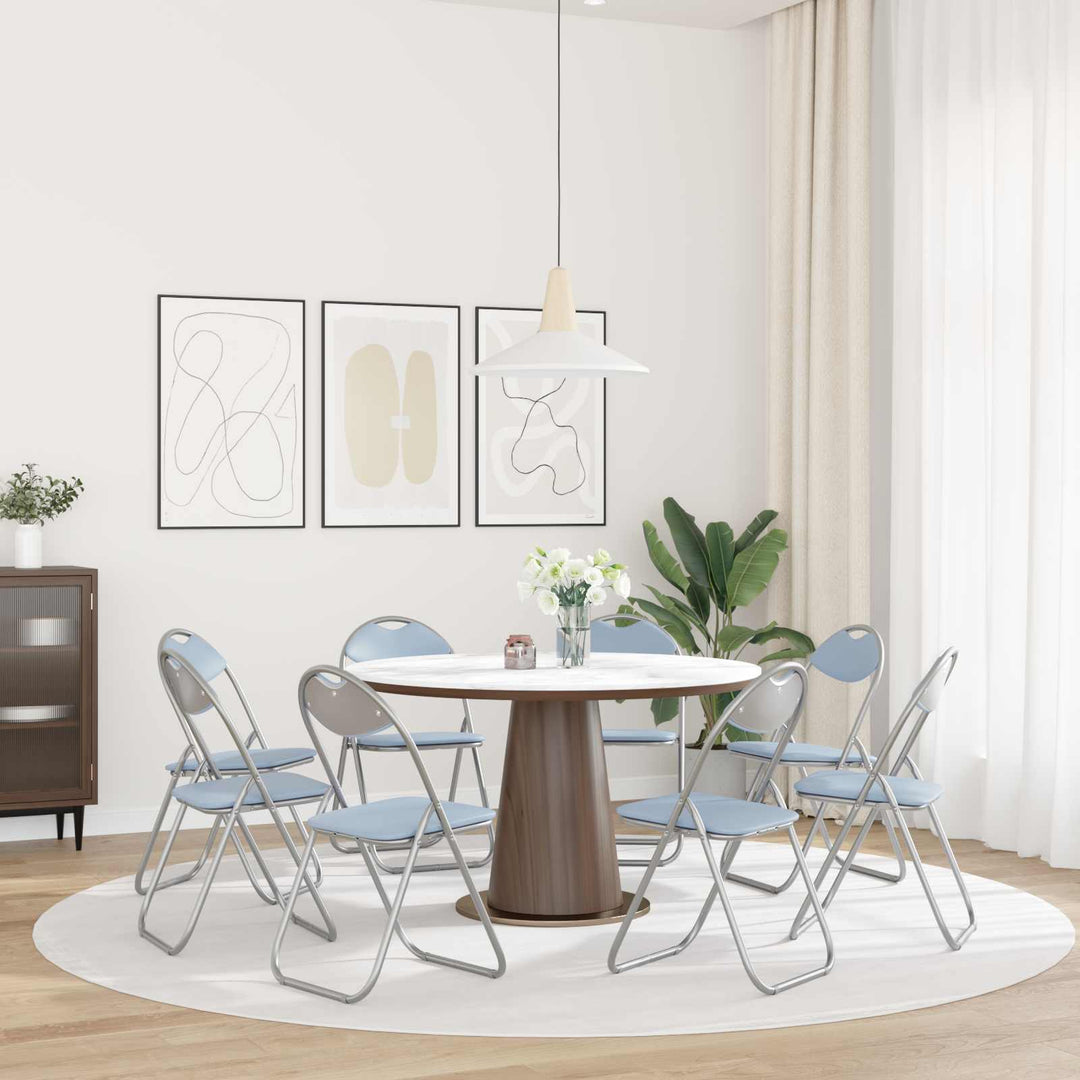 Fällstol 8 Pcs Grå 48 X 43,5 X 81 Cm Konstläder