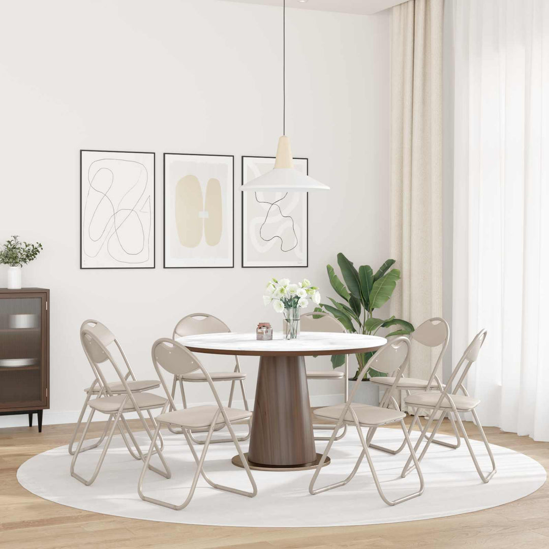 Fällstol 8 Pcs Sand 48 X 43,5 X 81 Cm Konstläder