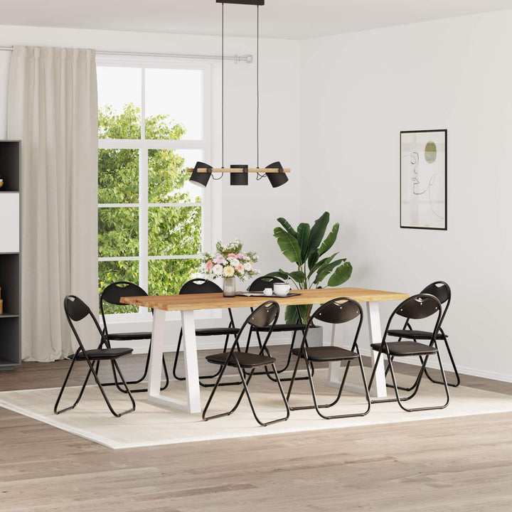 Fällstol 8 Pcs Svart 48 X 43,5 X 81 Cm Konstläder