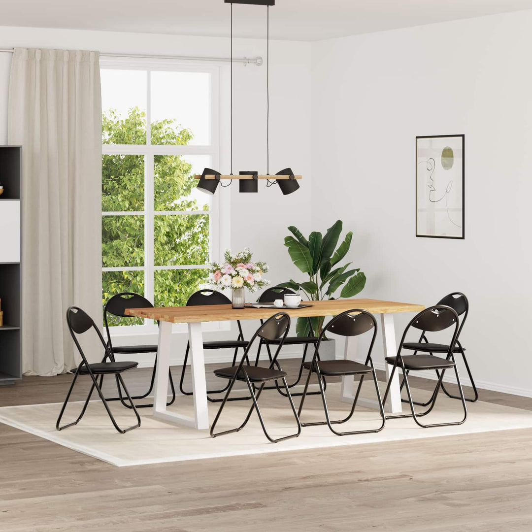 Fällstol 8 Pcs Svart 48 X 43,5 X 81 Cm Konstläder