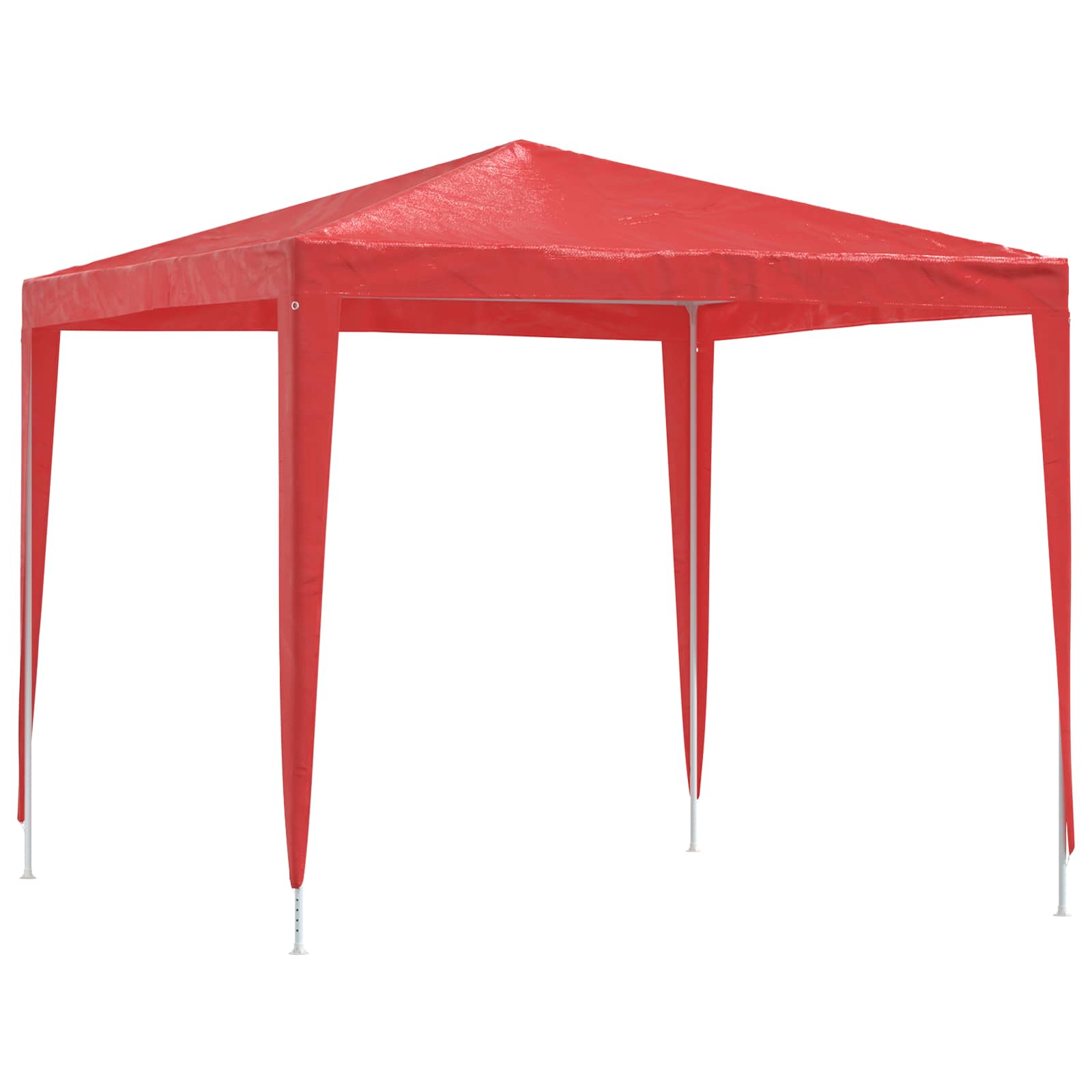 Partytält 250 X 250 X 240 Cm Röd Pe Och Stål