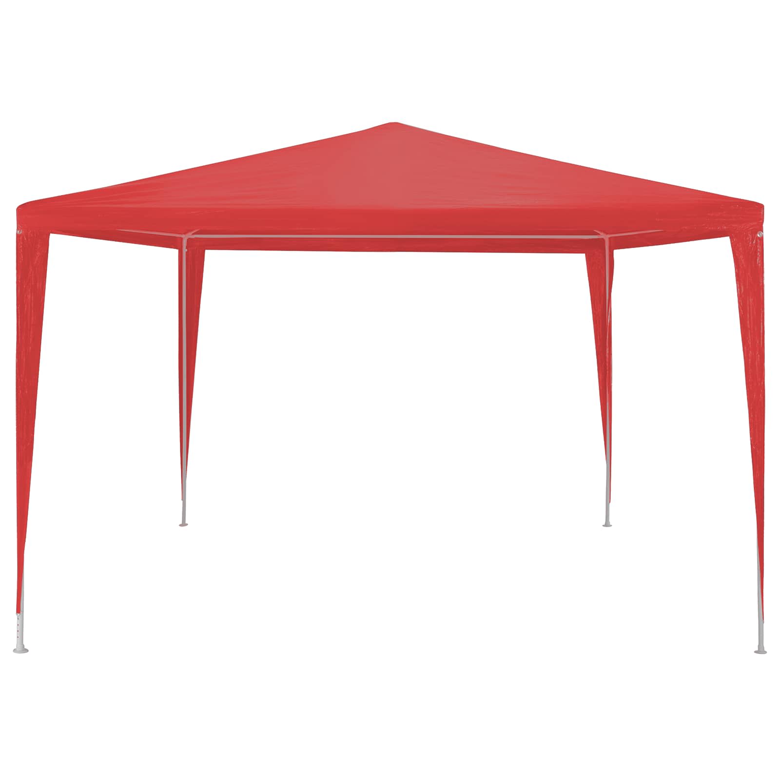 Partytält Röd 300 X 300 X 255 Cm Pe Och Stål