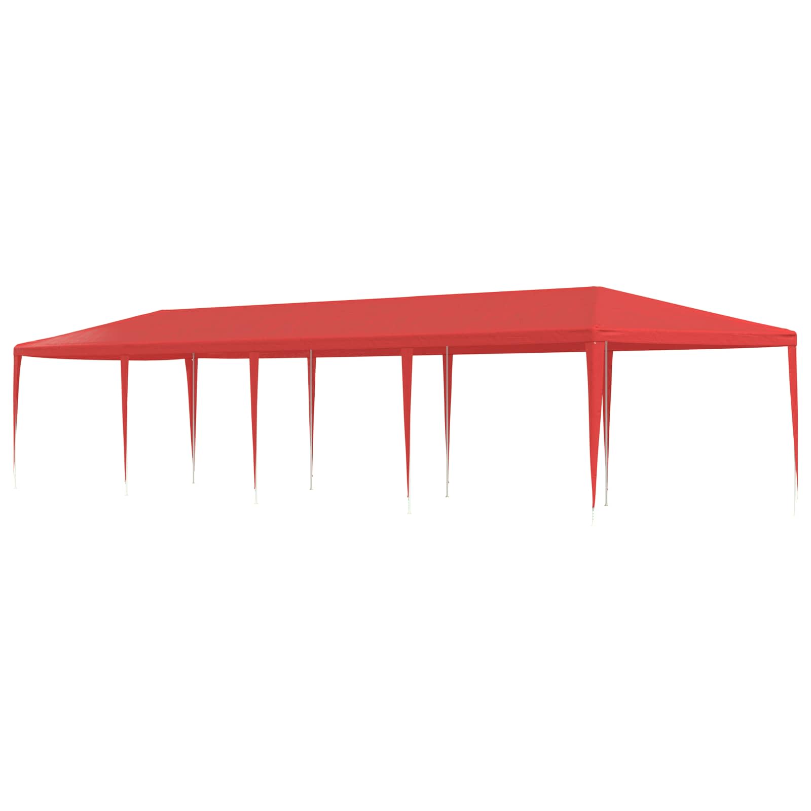Partytält Röd 1200 X 300 X 255 Cm Pe Och Stål